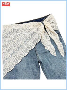 Lace Triangle Scarf Wrap Belt Neck Head Waist Sash Skinny Scarf